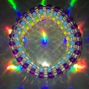 Kandi cuff - 3D rainbow